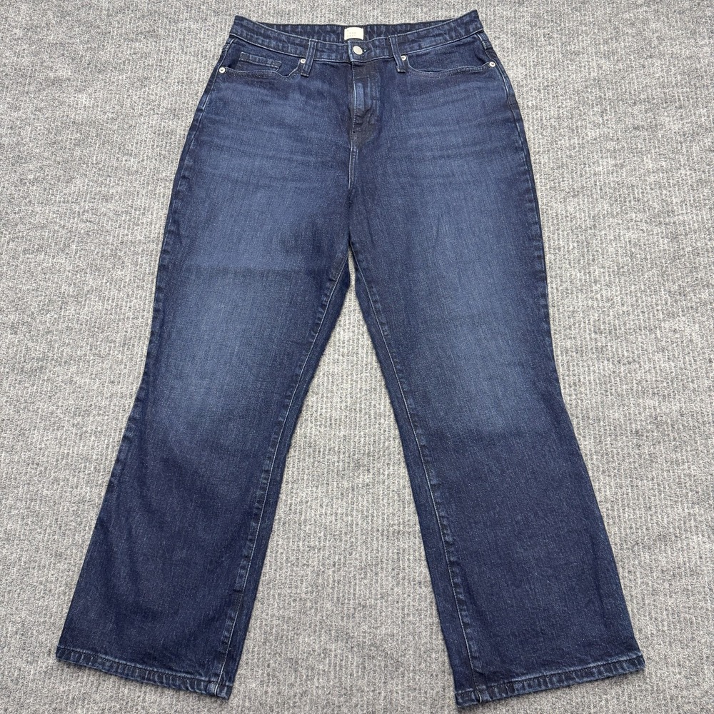 A New Day Straight Jeans Womens 12/31R Blue Dark Wash High Rise Stretch Denim
